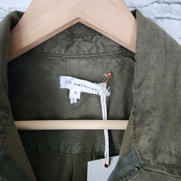Good American military Jumpsuit Sz 1 green long sleeve zip up utility A21N - Picture 3 of 5